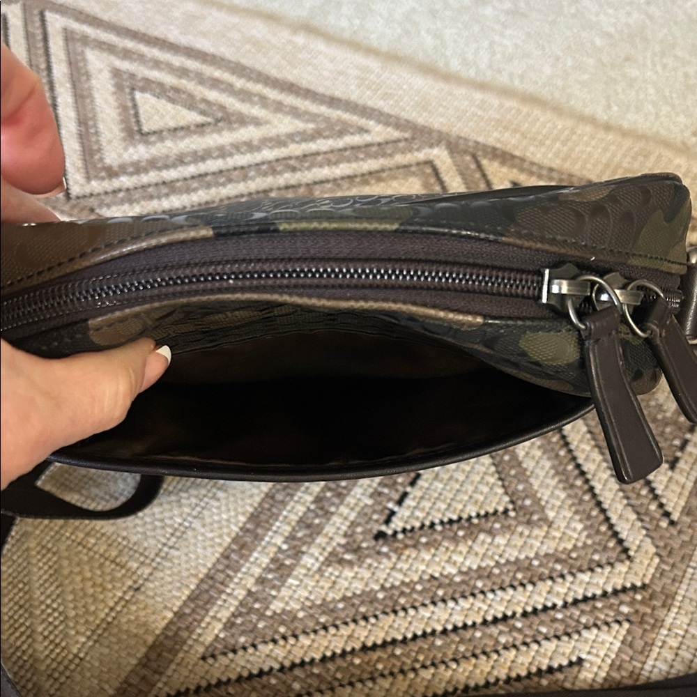 Coach Camouflage Heritage Crossbody Messenger Bag - Green/Brown - Picture 8 of 16